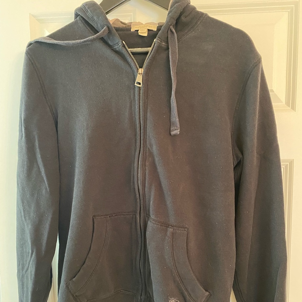 Men's Burberry Zip-ip sweater, gently used in black size medium